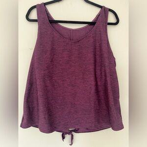 Kona Sol Women's Tie Back Work Out Tank Top Purple Size XL
